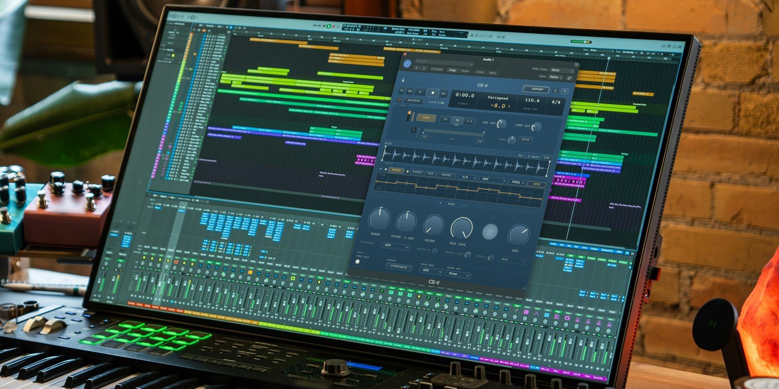 CS-V open in a session on a studio desk