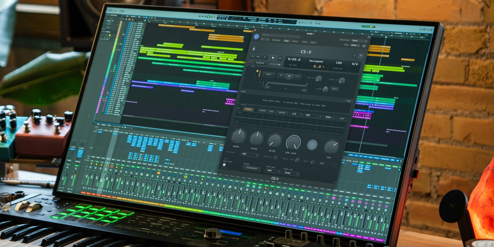 CS-V open in a session on a studio desk